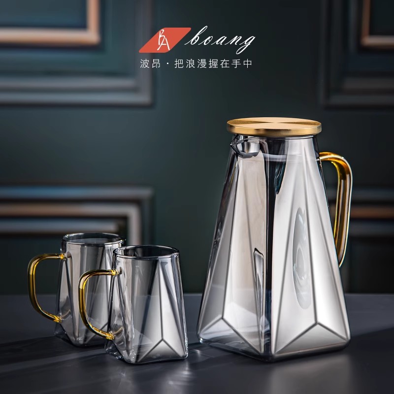 耐热客厅冷水壶家用套装大容量水果茶壶玻璃凉水壶瓶冷泡白开水杯