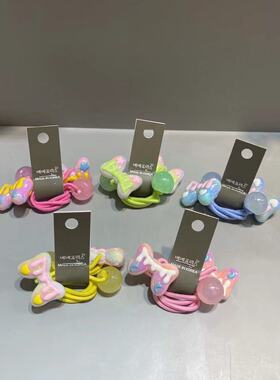 3.2韩国bebeprince儿童发饰可爱彩色蝴蝶结发绳发圈