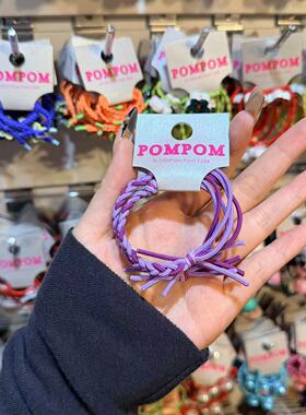 3.4韩国pom新款2026儿童彩色编织高弹加粗发绳发圈