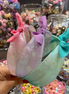 8.23韩国bebeprince儿童发饰纯色布艺蝴蝶结发箍女孩公主外戴头箍