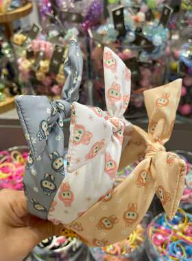 8.23韩国bebeprince儿童发饰卡通印花蝴蝶结发箍女孩日常外戴头箍