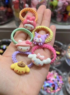 2.25韩国bebeprince儿童甜美卡通可爱迷你蝴蝶结高弹发圈马尾发绳