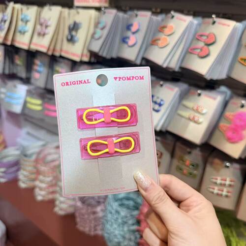 4.2韩国南大门pom童饰可爱发夹彩色掰掰夹果冻透色碎发刘海夹