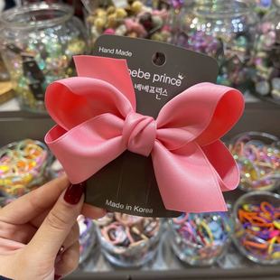 12.25韩国bebeprince儿童发饰纯色蝴蝶结边夹发夹