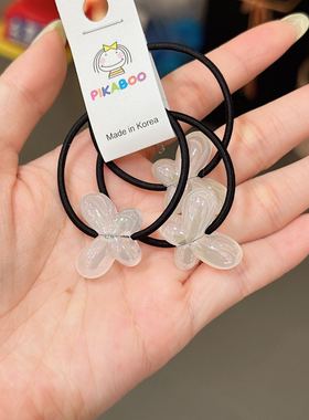 3.19直播韩国pikaboo儿童发饰白色透明蝴蝶结发绳发圈