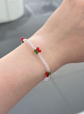 10.5韩国bonbon儿童饰品樱桃串珠爱心手串手链