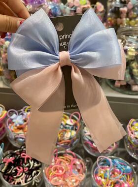 6.29韩国bebeprince儿童发饰渐变色蝴蝶结发夹边夹