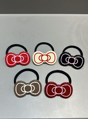 韩国东大门bebeprince儿童发饰彩色描边蝴蝶结拇指发圈发绳