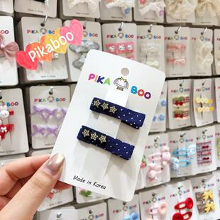 韩国东大门pikaboo儿童发饰布艺波点闪钻五角星边夹发夹