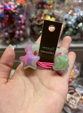 4.16韩国东大门bebeprince儿童发饰镭射人鱼姬五角星发绳绕绕发圈