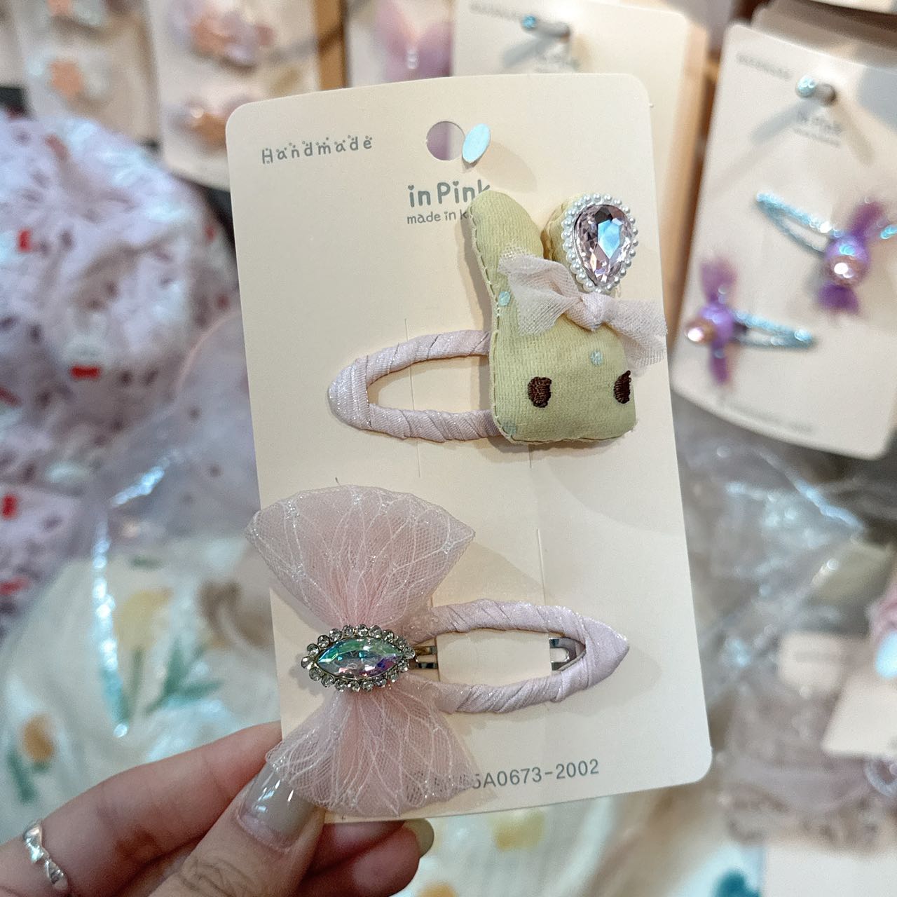 3.17韩国代购inpink儿童发饰可爱卡通小兔子发夹宝宝公主刘海边夹