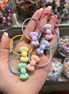 5.11韩国东大门bebeprince儿童发饰彩色蝴蝶结发绳发圈