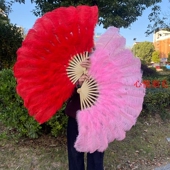 大中号鸵鸟羽毛扇子肚皮舞蹈酒吧表演演唱会道具羽毛绒大扇子 包邮