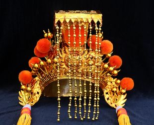 皇帝帽 龙王帽 京剧戏曲服装 玉帝帽 定做神像尺寸