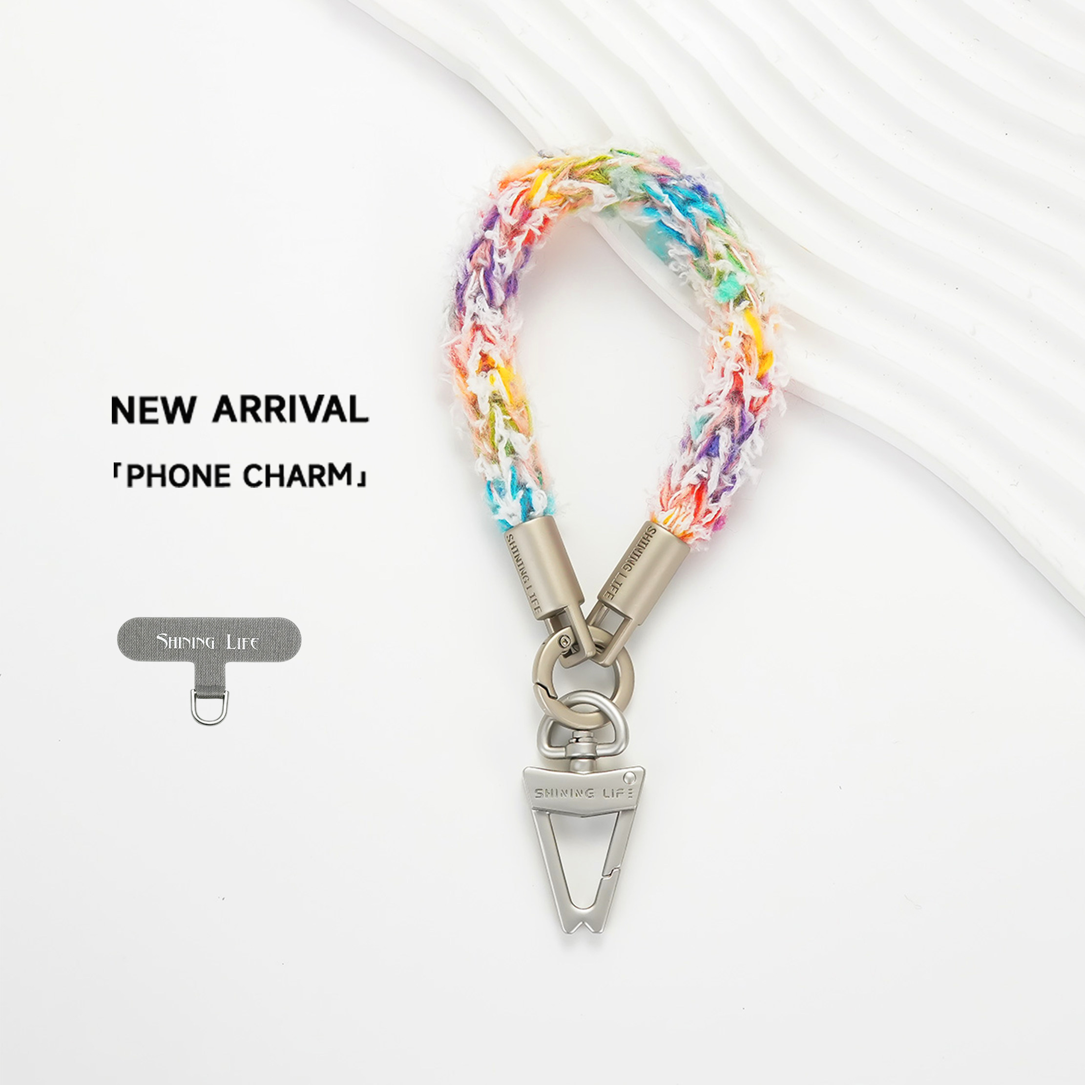 Shininglife原创新款彩虹钥匙扣mini手机挂绳手腕式防丢挂链高端,3C数码配件,手机挂件/手机链,淘宝优惠券,粉丝福利购,淘宝优惠卷