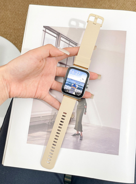 适用OPPOwatch3pro手表格纹款硅胶表带SE/3代非原装透气替换腕带2代46mm/42mm配件1代46mm/41mm