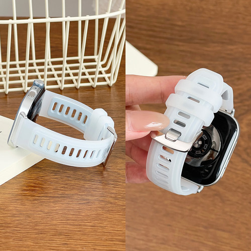 适用华为WATCH FIT系列表带FIT3硅胶果冻款双色腕带TIA-B19手表1代SLO-B19透气手表链Fit4/4pro/2代女生表带