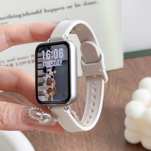 适用小米手环9pro表带band8proNFC软胶反扣替换带智能运动手环M2303B1/M2401B1女生高颜值潮流腕带链配件