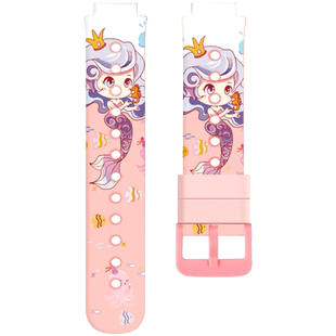 适用米兔6/6X表带小米儿童电话手表6C/5C/4C印花卡通腕带4/4X/U1/2S/5X个性可爱潮创意款学生男女生表链配件