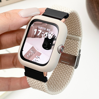 适用vivo智能手表GT表带iqoo watch gt弹力编织卡扣可调节替换腕带vivoWatchGT通用夏季运动透气表链配件