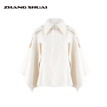 ZHANG SHUAI张帅25秋冬新款短款羊毛斗篷儿童版小酒窝同款