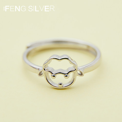 烽之银女款s925纯银生肖羊戒指