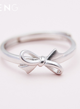 蝴蝶戒指烽之银纯银甜美女