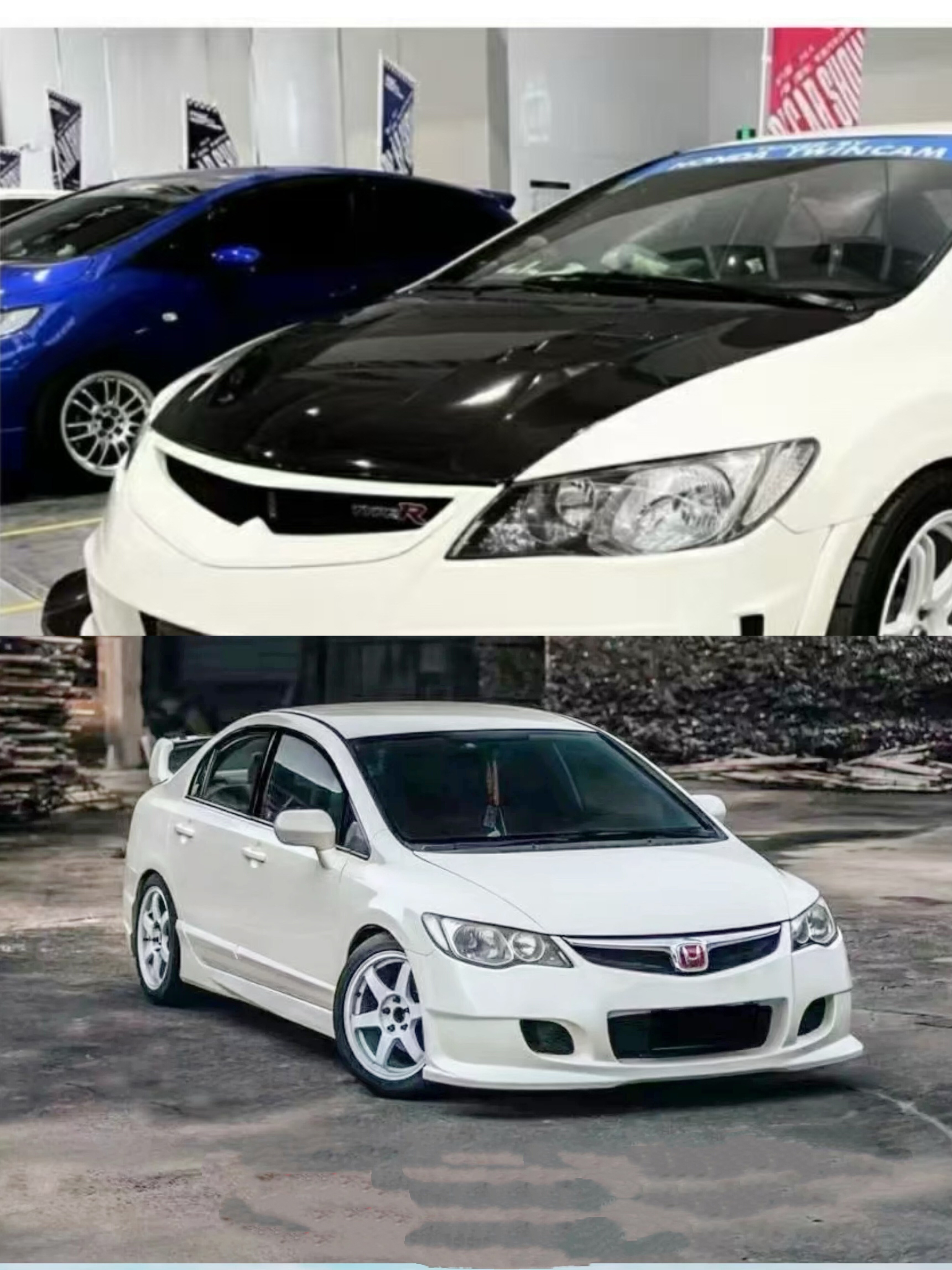 思域FD2改装包围中网 面罩格栅 ING款套件civic bodykits