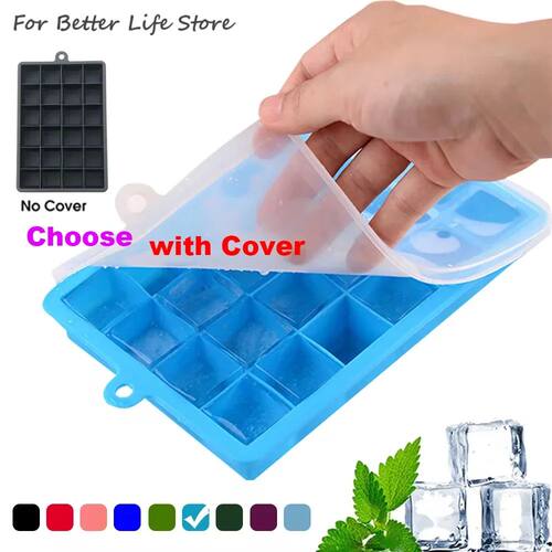 With Lid /No Lid 24-hole Silicone Ice Tray Square Box Auxili