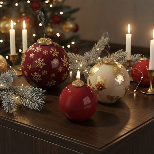Nicole Christmas Baubles of Joy Candle Mold Christmas Silico
