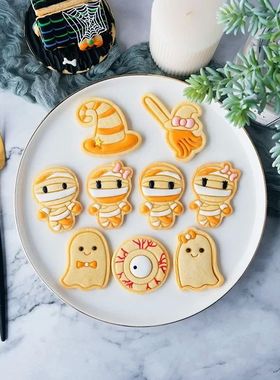Cartoon Halloween Ghost Frosting Cookie Embosser Mold Handma