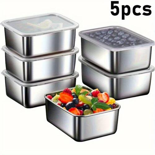 5pc Stainless Steel Food Storage Containers Set - Airtight B