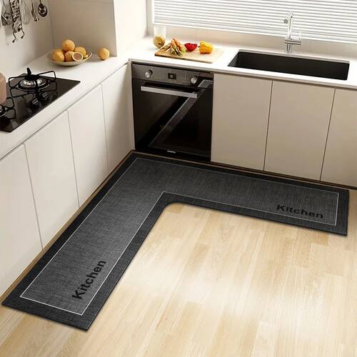Simple kitchen non-slip floor mat L-shaped corner mat bathro