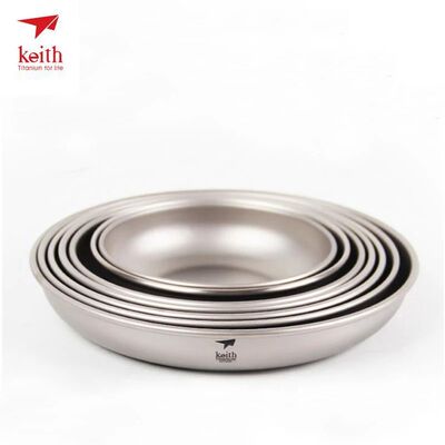 Keith Titanium Plate Sets Camping Titanium Dishes Saucer Out
