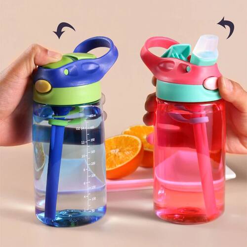 480ml Water Bottle With Straw Kids Girls Portable Travel Bot