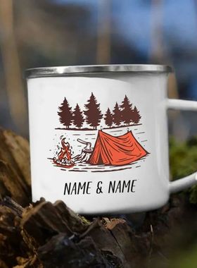 Camping Enamel Mug Personalised Name Caravan Printed Camper