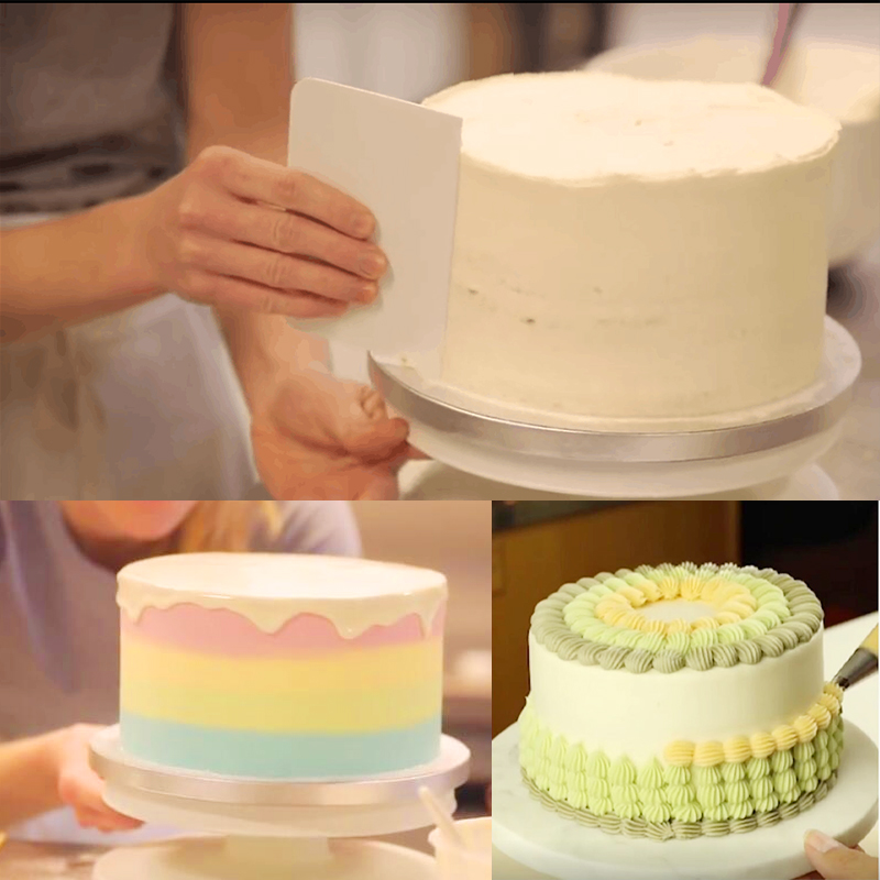 6Pcs/Set Plastic Cake Turntable Rotating Cake Plastic Dough