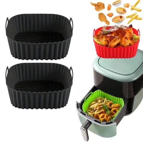 1-3PCS Silicone Air Fryer Liners Reusable Non-Stick and Easy