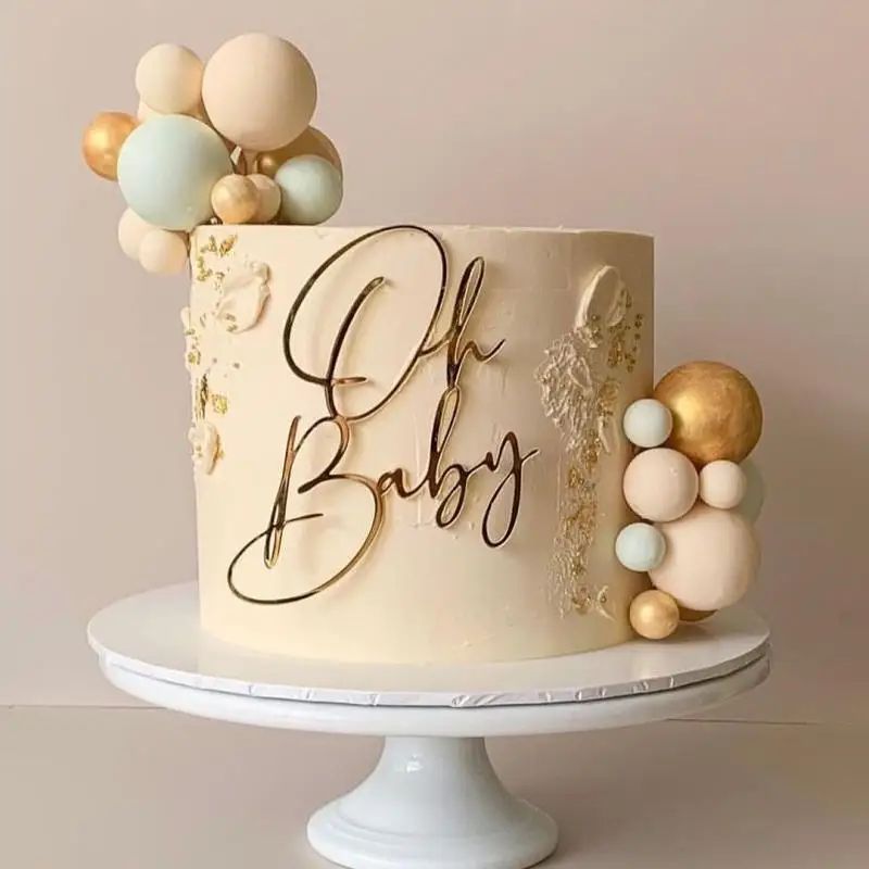 Acrylic Newborn Cake Topper Sweet Weekend Decor for Baby Sho