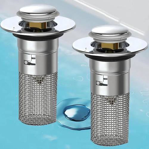1/2PCS Universal Rebound Drain Plug Filter Metal Basin Pop-u