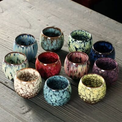 Style Ceramic Tea Cup Kiln Transformation Espresso Cup Porce