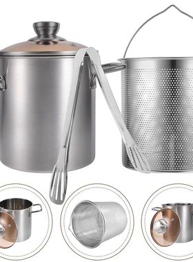 3L Deep Fryer Pot Stainless Steel Frying Pot With Mesh Steam