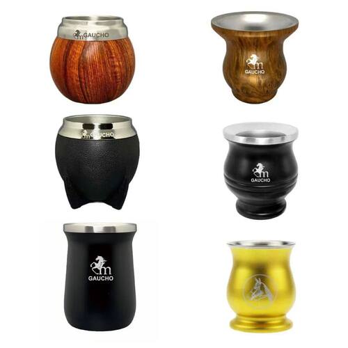Gaucho Yerba Mate Gourds Cup Stainless Steel Argentina Calab