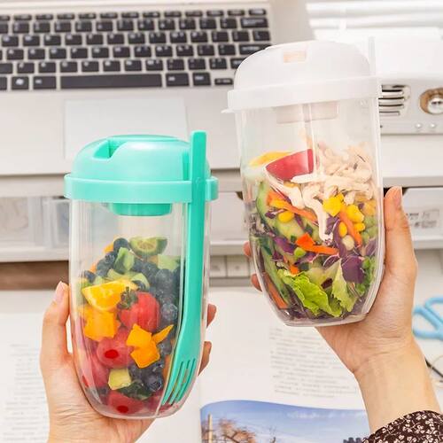 1PC/Portable Salad Cup Breakfast Salad Bowl with Fork School