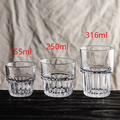 155ml/250ml/316ml Coffee Mug Heat-Resistant Glass Cups Trans