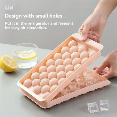 3D Round Ice Cube Tray With Lid Ice Ball Creative Homemade I