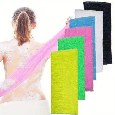 6colors Exfoliating Body Scrubber Towel Double Side Mesh Loo