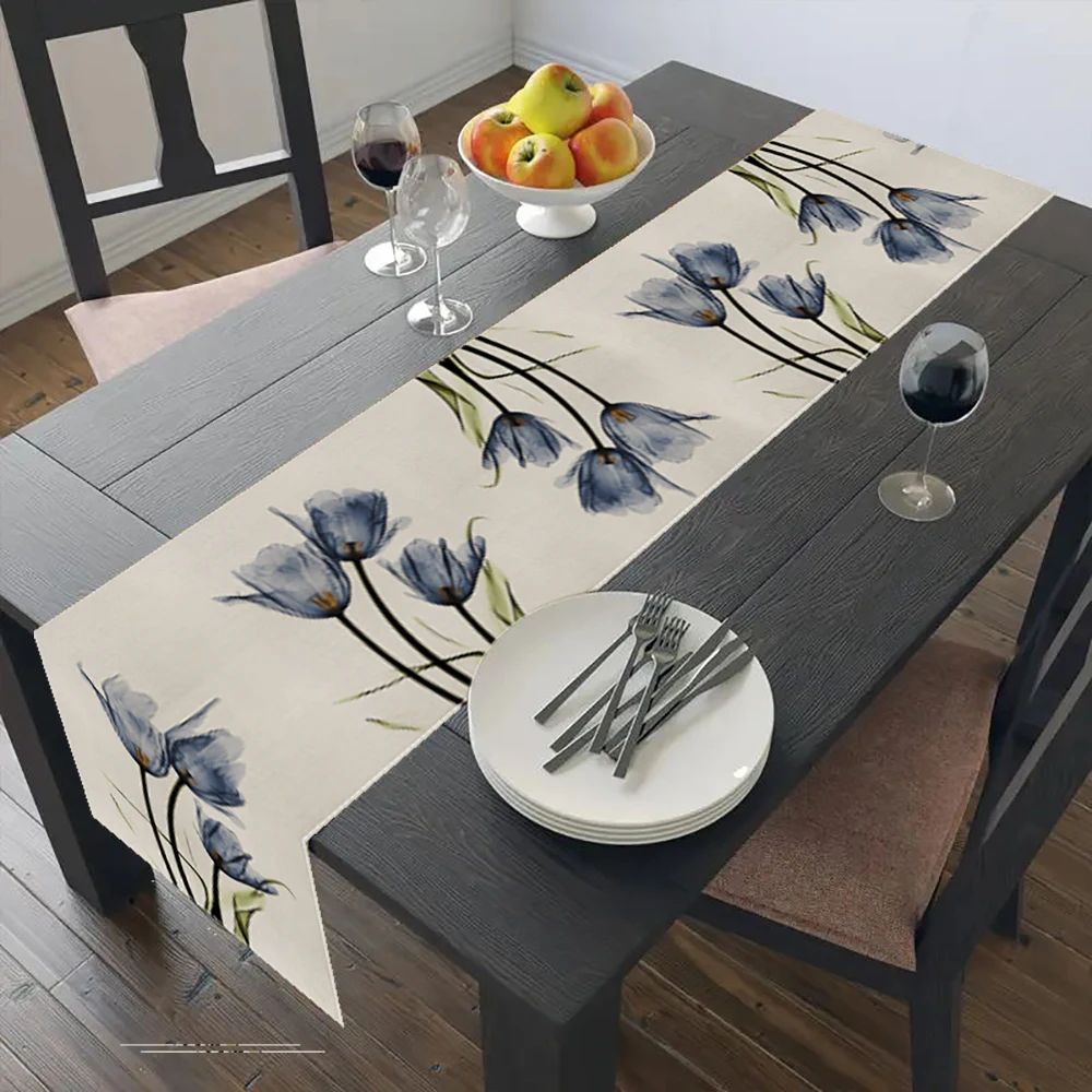 Tulip Linen Table Rustic Farmhouse Style Table Runner 13X70