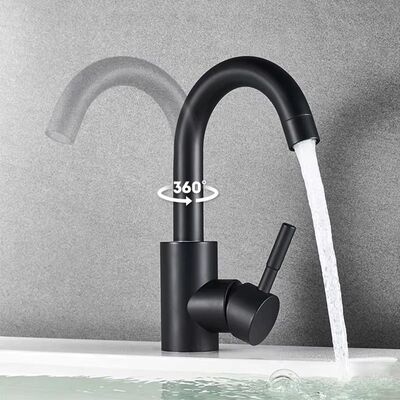Black Nickel Bathroom Basin Faucet 304 Stainless Steel Hot C