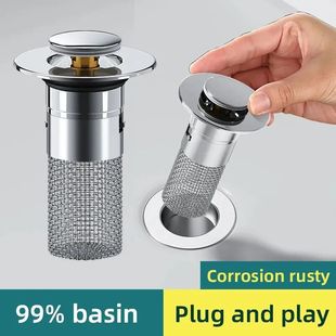 1PCS Washbasin Leak Plug, Stainless Steel Odor Proof Bouncin